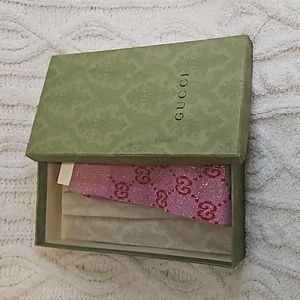 Authentic Gucci Pink and Red Long GG Logo Sparkle Socks NWT